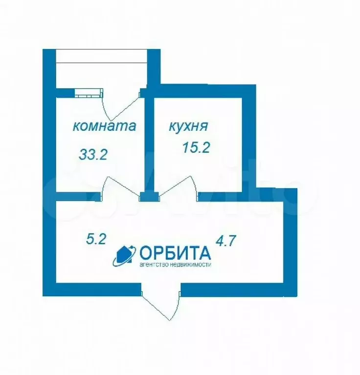 1-к. квартира, 33,2 м, 8/10 эт. - Фото 0