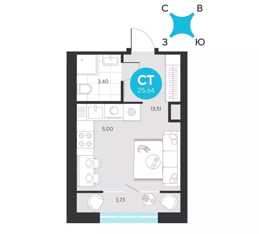 Студия Свердловская область, Екатеринбург Академический мкр, 25-й ... - Фото 1