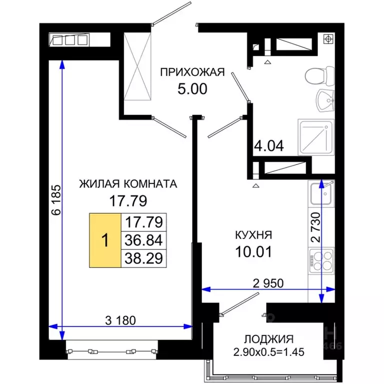 1-к кв. Ростовская область, Ростов-на-Дону Элеваторный пер., 6/2А ... - Фото 0