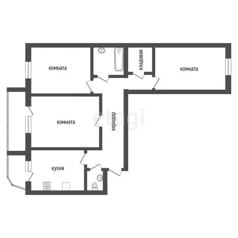 3-к кв. Воронежская область, Воронеж Беговая ул., 148 (90.4 м) - Фото 2