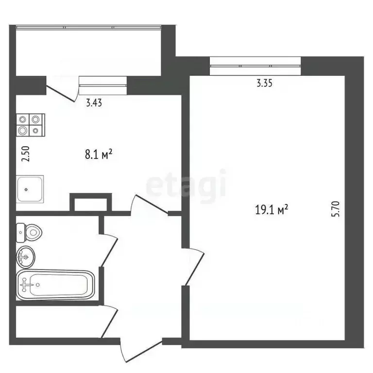 1-к кв. Москва Аминьевское ш., 1 (35.6 м) - Фото 2