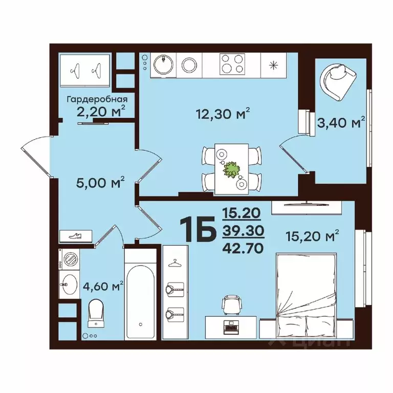 1-к кв. Владимирская область, Владимир ул. Чайковского, 7 (42.7 м) - Фото 0
