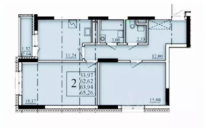 2-к кв. Башкортостан, Уфа Затон-Восточный жилрайон, Паруса жилой ... - Фото 1