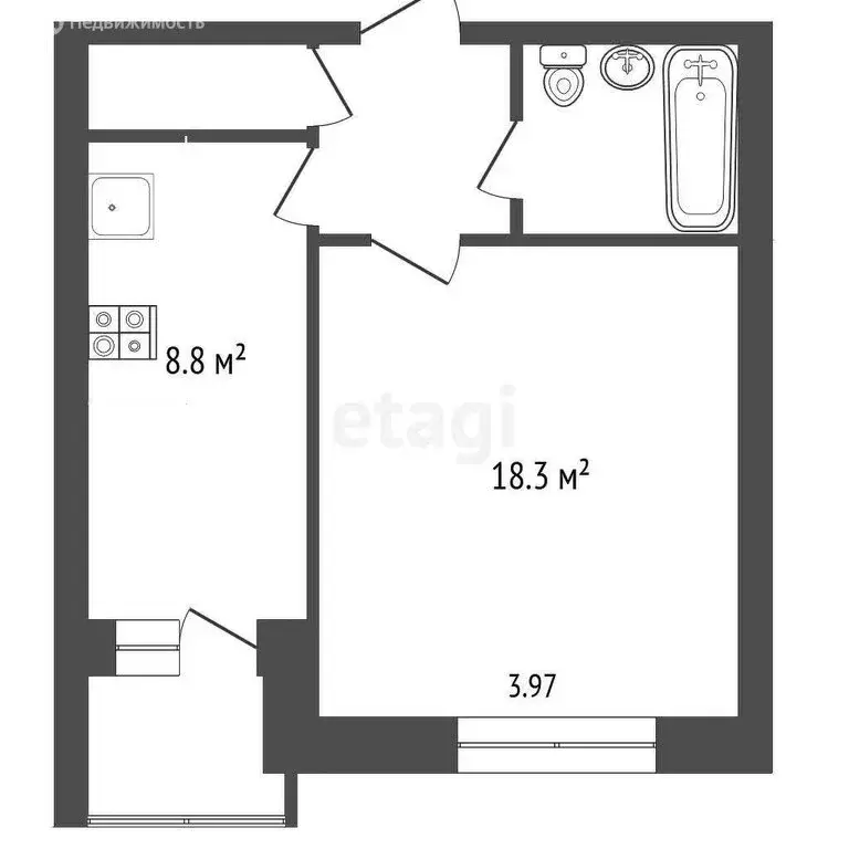 1-комнатная квартира: Вологда, Ленинградская улица, 66 (35.7 м) - Фото 0