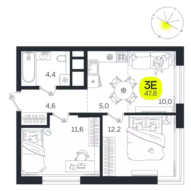 3-к кв. Свердловская область, Екатеринбург Южная Ботаника жилрайон, ... - Фото 1