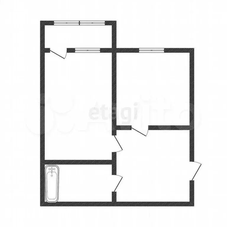 1-к. квартира, 42,9 м, 5/6 эт. - Фото 0