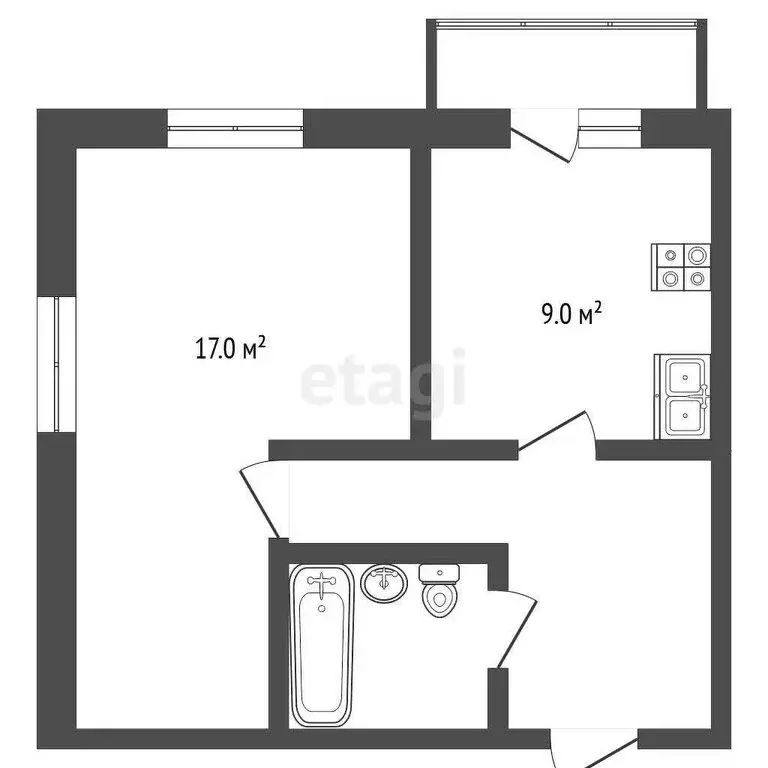 1-комнатная квартира: Тольятти, улица Ворошилова, 26 (40 м) - Фото 0