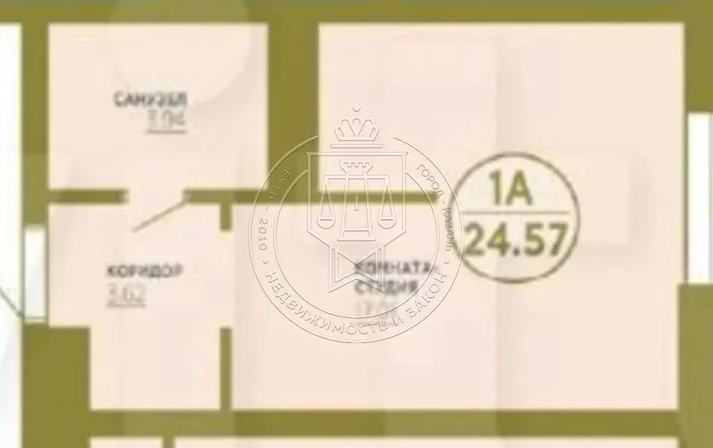 Студия Татарстан, Казань Гвардейская ул., 34Б (24.2 м) - Фото 1