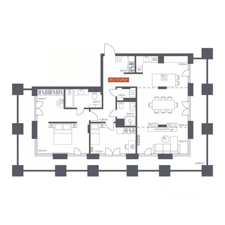 4-к кв. Томская область, Томск Красноармейская ул., 144 (111.69 м) - Фото 0