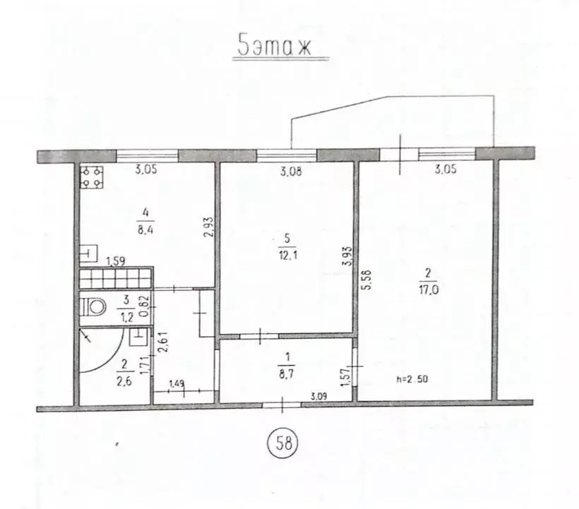 2-к кв. Крым, Керчь ул. 1-й Пятилетки, 27Б (51.7 м) - Фото 1