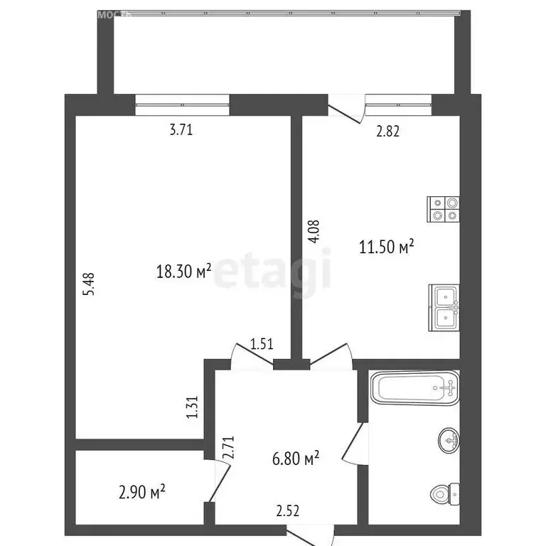 1-комнатная квартира: Калуга, бульвар Энтузиастов, 12 (44.3 м) - Фото 0