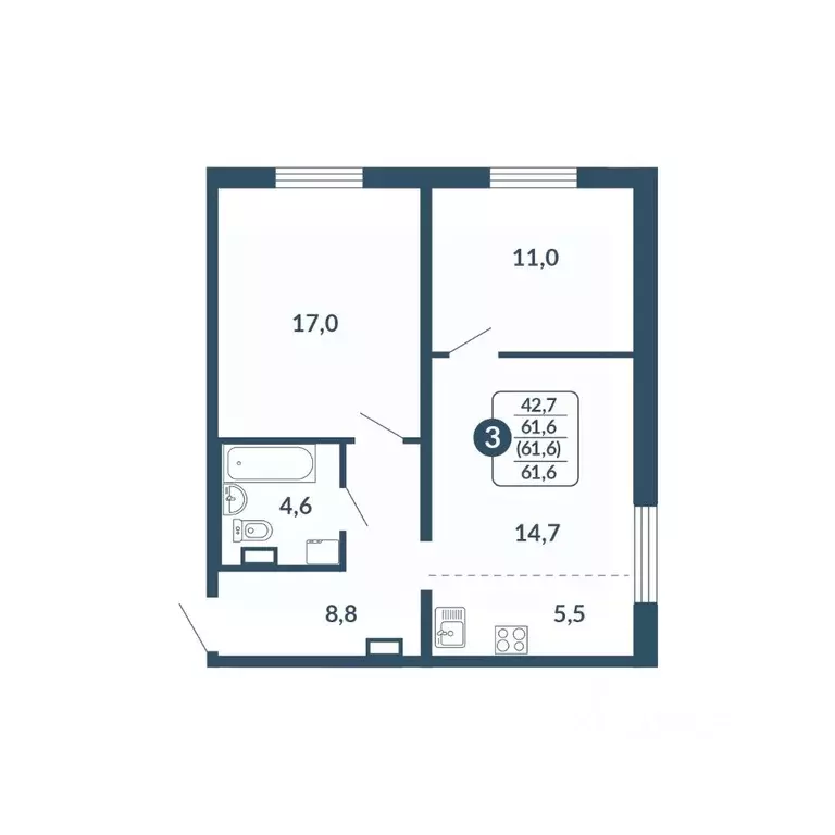 2-к кв. Кировская область, Киров Скандинавия жилой комплекс (61.6 м) - Фото 1