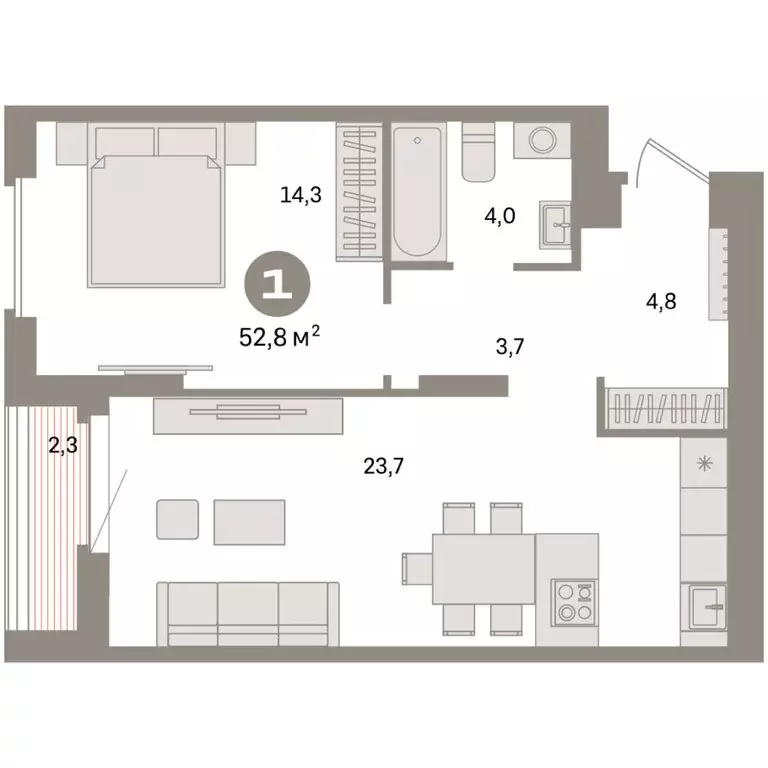 1-комнатная квартира: Екатеринбург, жилой район Сортировочный, ... - Фото 2