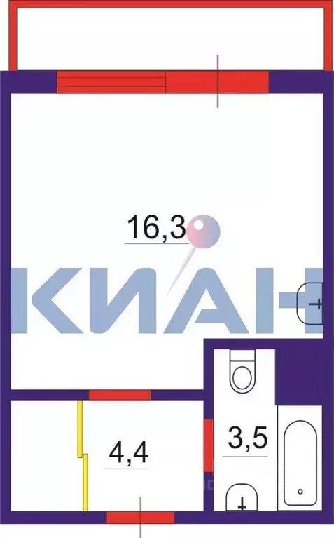 Студия Красноярский край, Красноярск ул. Чернышевского, 114 (24.3 м) - Фото 2