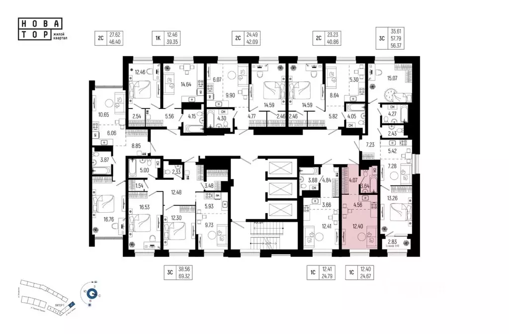 1-к кв. Башкортостан, Уфа Глумилино-1 мкр, Новатор жилой комплекс ... - Фото 2