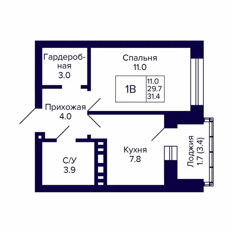 1-комнатная квартира: Новосибирск, 18-й Бронный переулок, 16 (31.4 м) - Фото 0