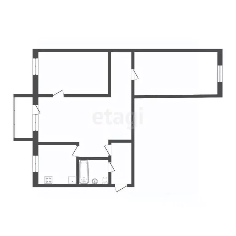 3-к кв. Тюменская область, Тюмень Рижская ул., 64 (55.0 м) - Фото 2
