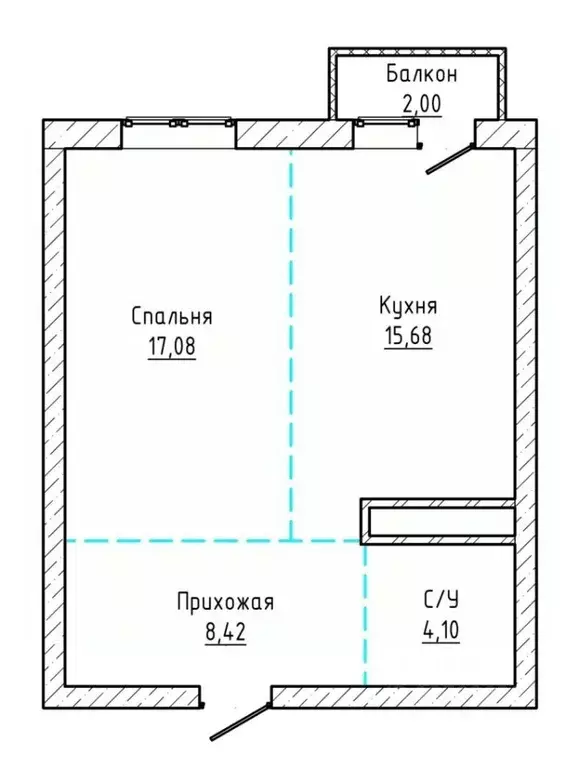 1-к кв. Кабардино-Балкария, Нальчик Кабардинская ул., 200 (45.0 м) - Фото 2