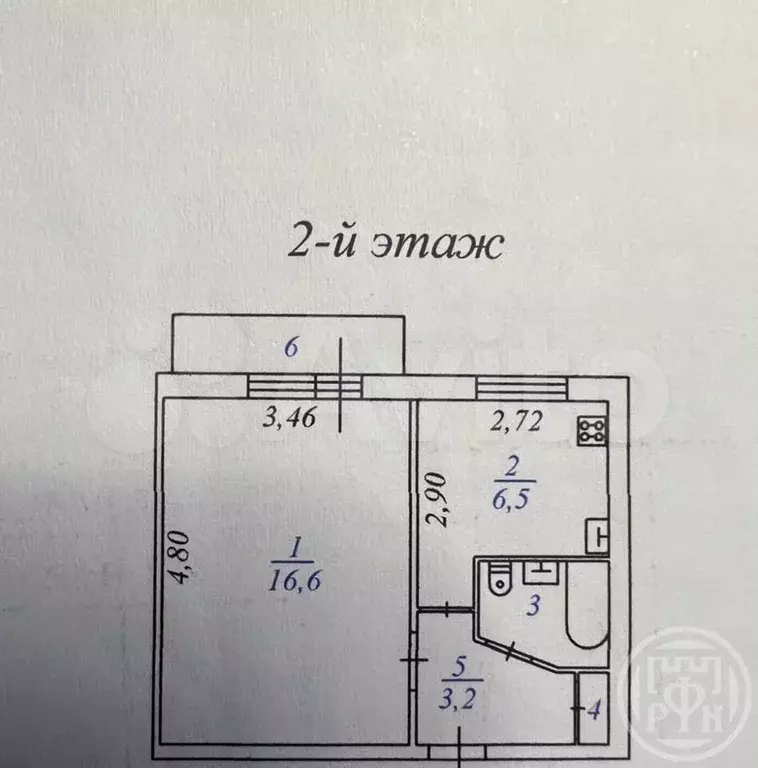 1-к. квартира, 29 м, 2/5 эт. - Фото 0