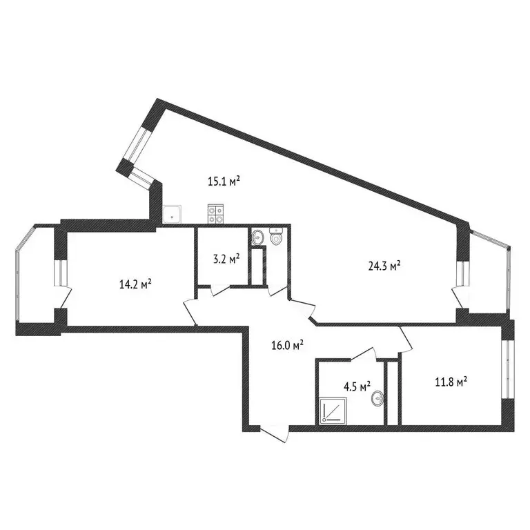 3-комнатная квартира: Обнинск, проспект Маркса, 79 (90.6 м) - Фото 1