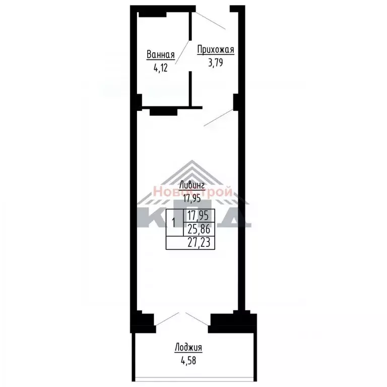 1-к кв. Омская область, Омск ул. Фрунзе (27.0 м) - Фото 1