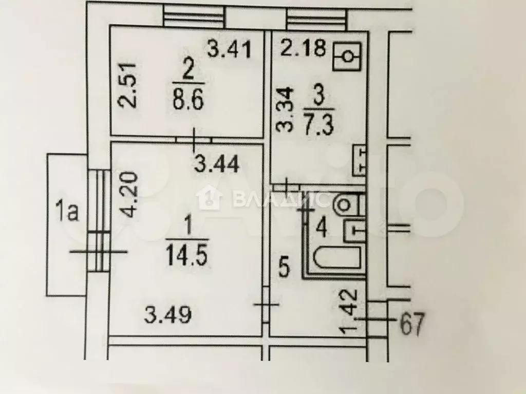 2-к. квартира, 37,3 м, 9/9 эт. - Фото 0