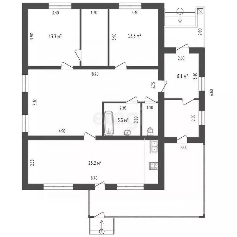 Дом в Мордовия, с. Кочкурово ул. Советская, 119 (109 м) - Фото 1