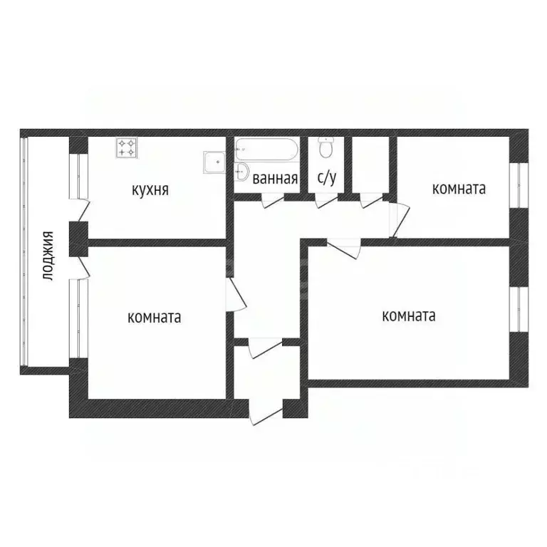 3-к кв. Курганская область, Курган ул. Достоевского, 59 (59.3 м) - Фото 2