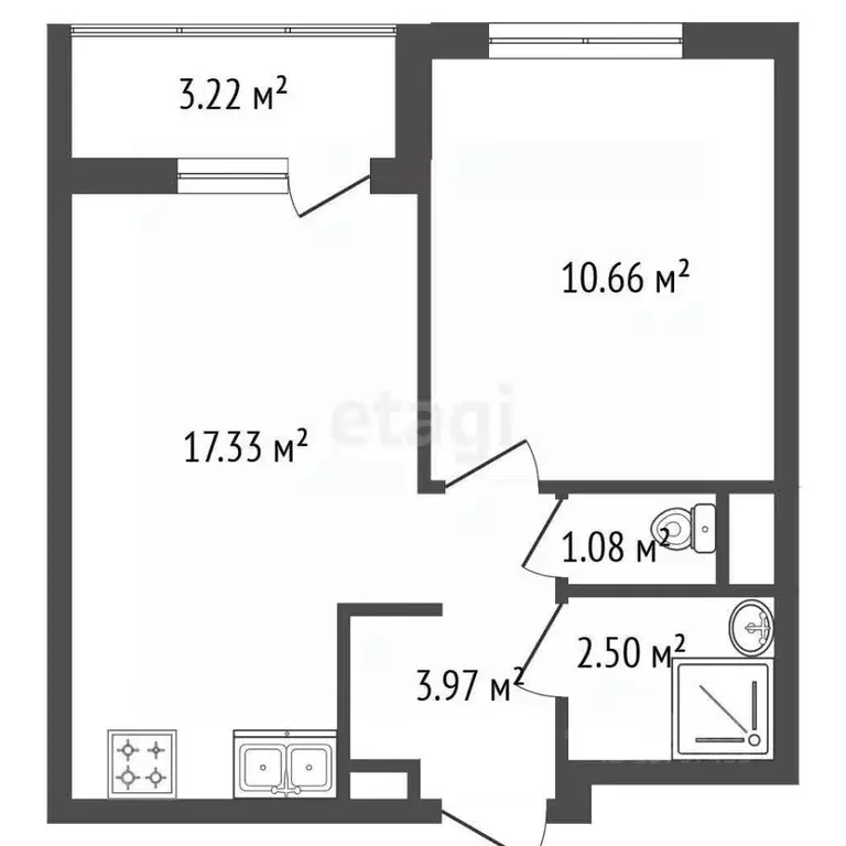 1-к кв. Ленинградская область, Мурино Всеволожский район, ул. ... - Фото 2