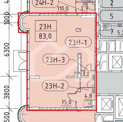 Помещение свободного назначения в Москва Марк жилой комплекс, к1 (83 ... - Фото 1