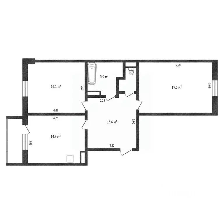2-к кв. Амурская область, Благовещенск ул. Ленина, 176/2 (71.7 м) - Фото 0
