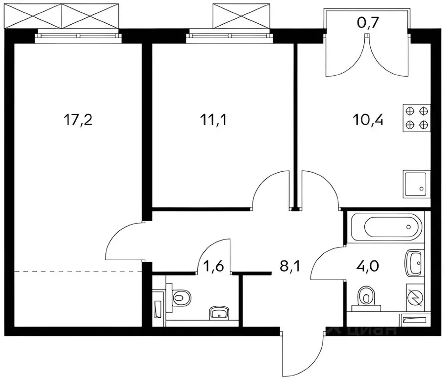 2-к кв. Москва Большая Филевская ул., 3к2 (55.0 м) - Фото 1