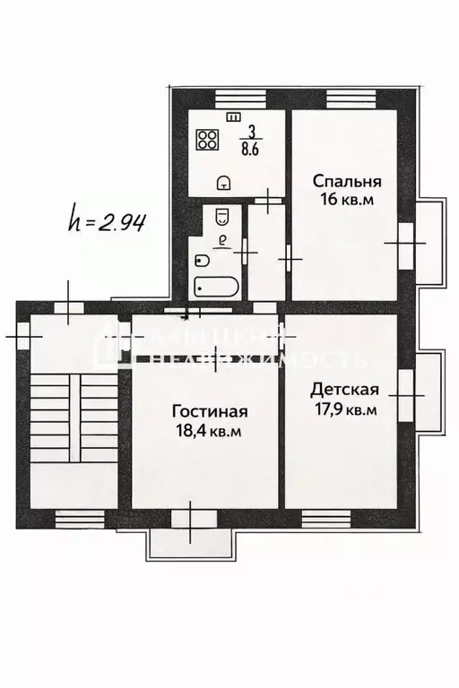 3-к кв. Санкт-Петербург ул. Карташихина, 7 (74.8 м) - Фото 2