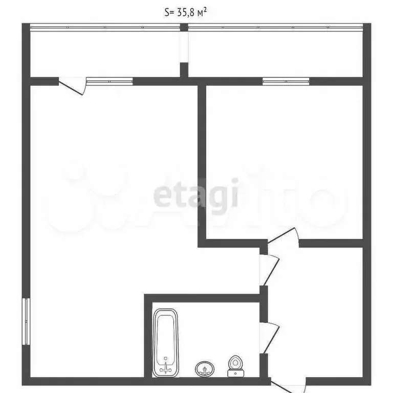 1-к. квартира, 35 м, 3/5 эт. - Фото 0