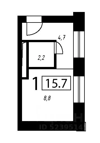 Студия Москва Жигулевская ул., 4К2 (15.7 м) - Фото 0