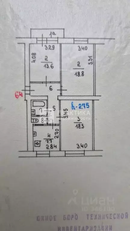 Комната Москва Нагатинская ул., 28К2 (13.6 м) - Фото 1