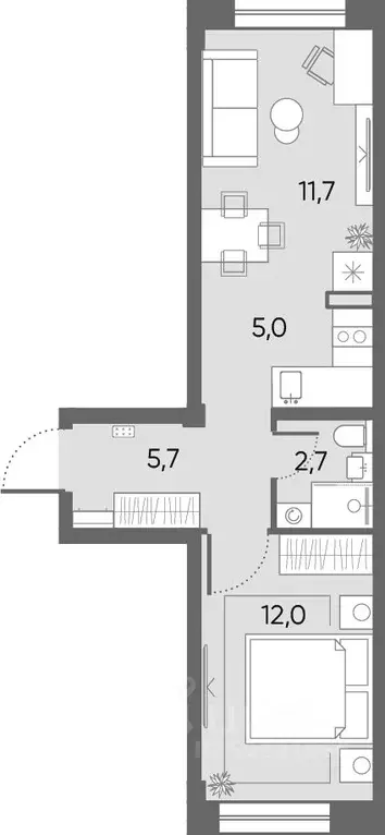 1-к кв. Архангельская область, Архангельск Никольский просп., 77 (36.9 ... - Фото 2