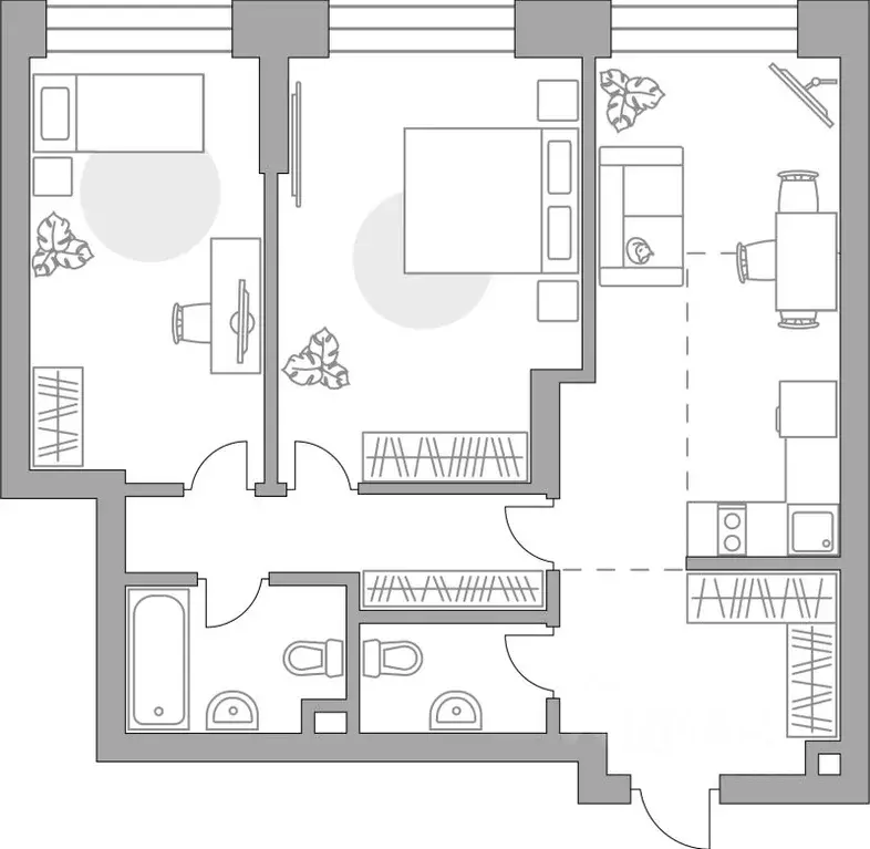 2-к кв. Москва Дубининская ул. (67.57 м) - Фото 1