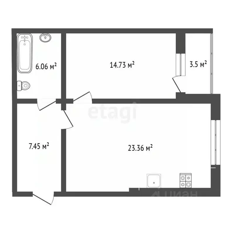 1-к кв. Мордовия, Саранск ул. Ульянова, 71А (51.7 м) - Фото 1
