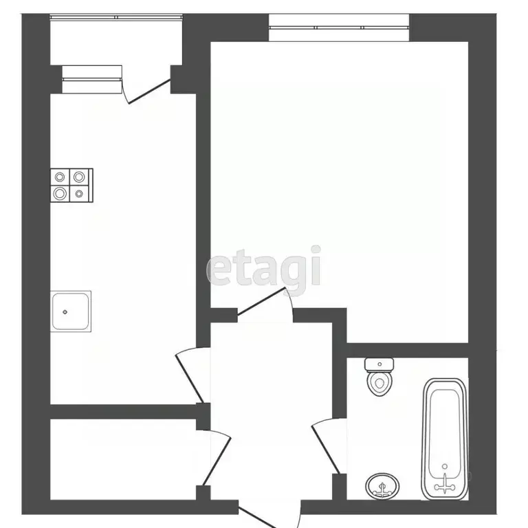 1-к кв. Тюменская область, Тюмень ул. Газовиков, 12 (26.1 м) - Фото 2