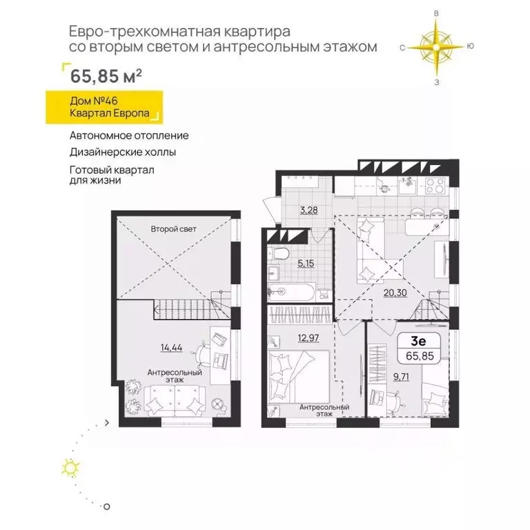 2-к кв. Ульяновская область, Ульяновск Юго-Западный мкр, Европа кв-л, ... - Фото 0