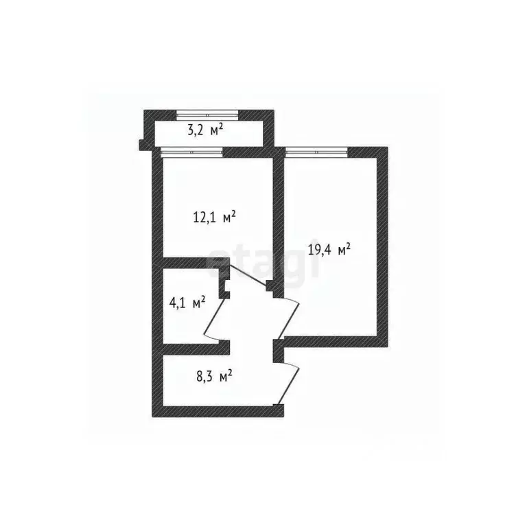 1-к кв. Адыгея, Тахтамукайский район, Яблоновский пгт ул. Кобцевой, ... - Фото 2