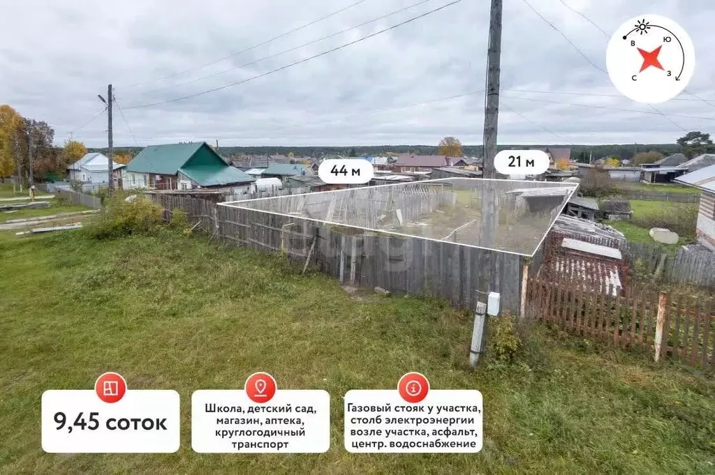 Участок в Свердловская область, Тавда ул. Дзержинского (9.45 сот.) - Фото 1