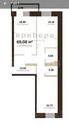 2-к кв. Красноярский край, Красноярск наб. Южная, 10 (69.08 м) - Фото 1