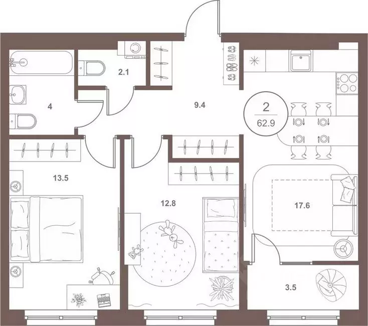 2-к кв. Пензенская область, Пенза Арбеково жилрайон, Дальнее Арбеково ... - Фото 2