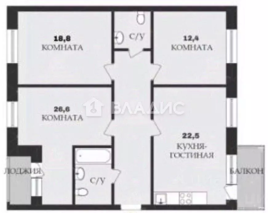 3-к кв. Санкт-Петербург просп. Тореза, 36К2 (102.5 м) - Фото 1