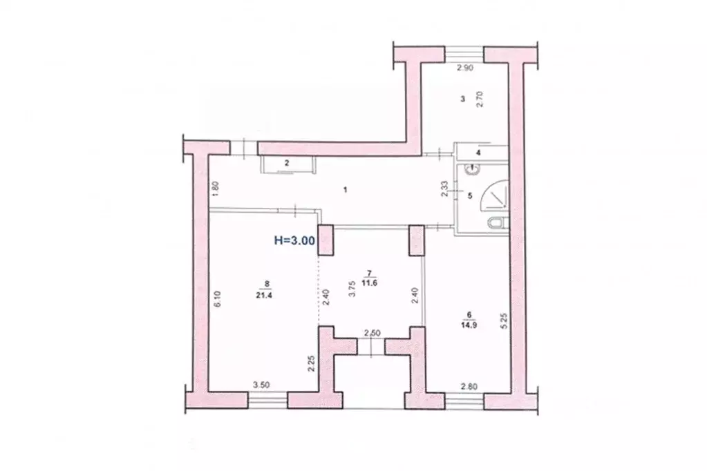 3-к кв. Волгоградская область, Волжский ул. Чайковского, 19 (80.1 м) - Фото 2