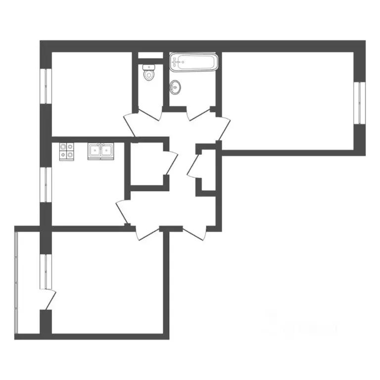 3-к кв. Тюменская область, Тюмень ул. Федюнинского, 7 (61.0 м) - Фото 2