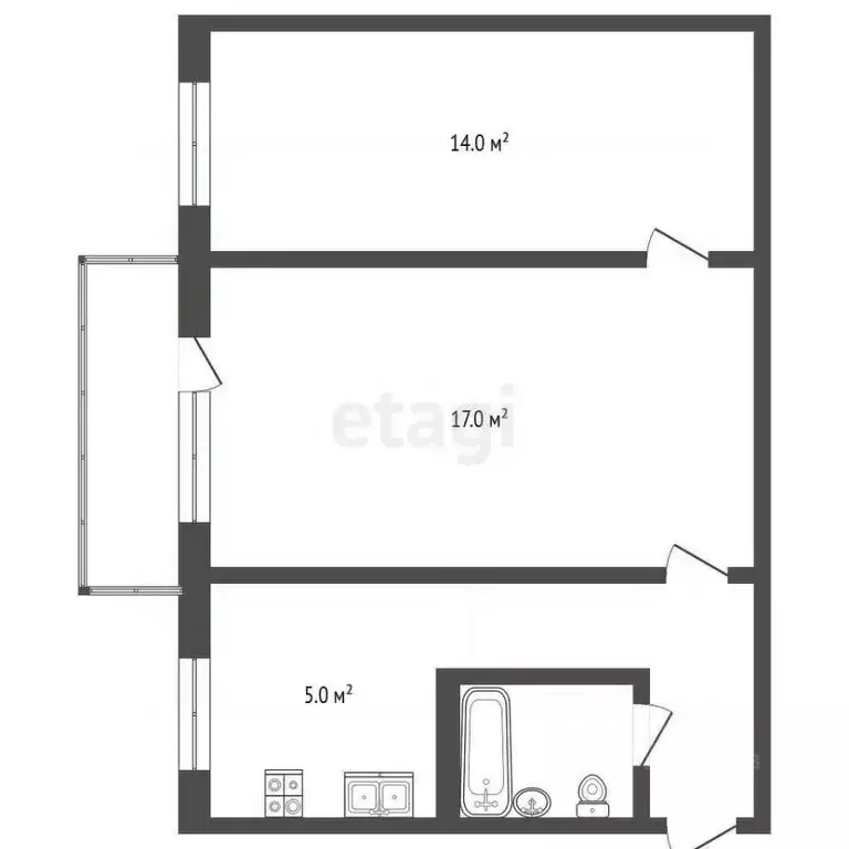 2-к кв. Псковская область, Псков ул. Лепешинского, 12 (44.1 м) - Фото 1