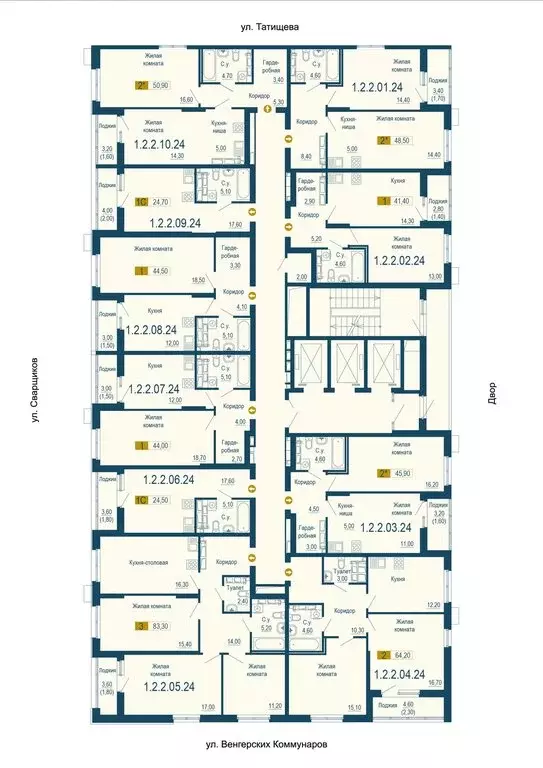 1-комнатная квартира: Екатеринбург, улица Татищева, 105 (41.4 м) - Фото 0